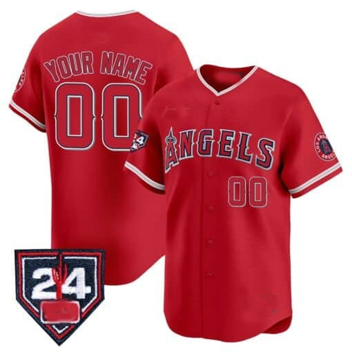 Custom Los Angeles Angels 2024 Spring Training Patch Vapor Premier Limited Jersey ¨C Red JEROMEN