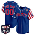 Custom San Francisco Giants America 250 Edition Vapor Premier Limited Royal JEROMEN Stitched Jerseys