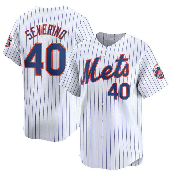 New York Mets #40 Luis Severino White JEROMEN 2024 Home Limited Stitched Jersey