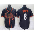 Baltimore Orioles #8 Cal Ripken Jr Black JEROMEN With Patch Cool Base Stitched Jersey