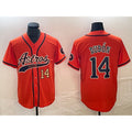 Houston Astros #14 Mauricio Dubon Number Orange JEROMEN With Patch Cool Base Stitched Jersey