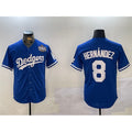 Los Angeles Dodgers #8 Enrique Hern¨¢ndez Royal JEROMEN 2024 World Series Cool Base Stitched Jersey