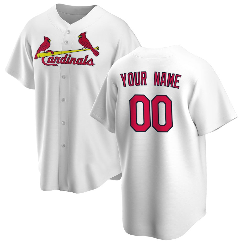 Custom St. Louis Cardinals White JEROMEN Home Replica Jersey