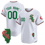 Custom Chicago White Sox Mexico Vapor Premier Limited Jersey ¨C Illinois Patch ¨C White 2 JEROMEN