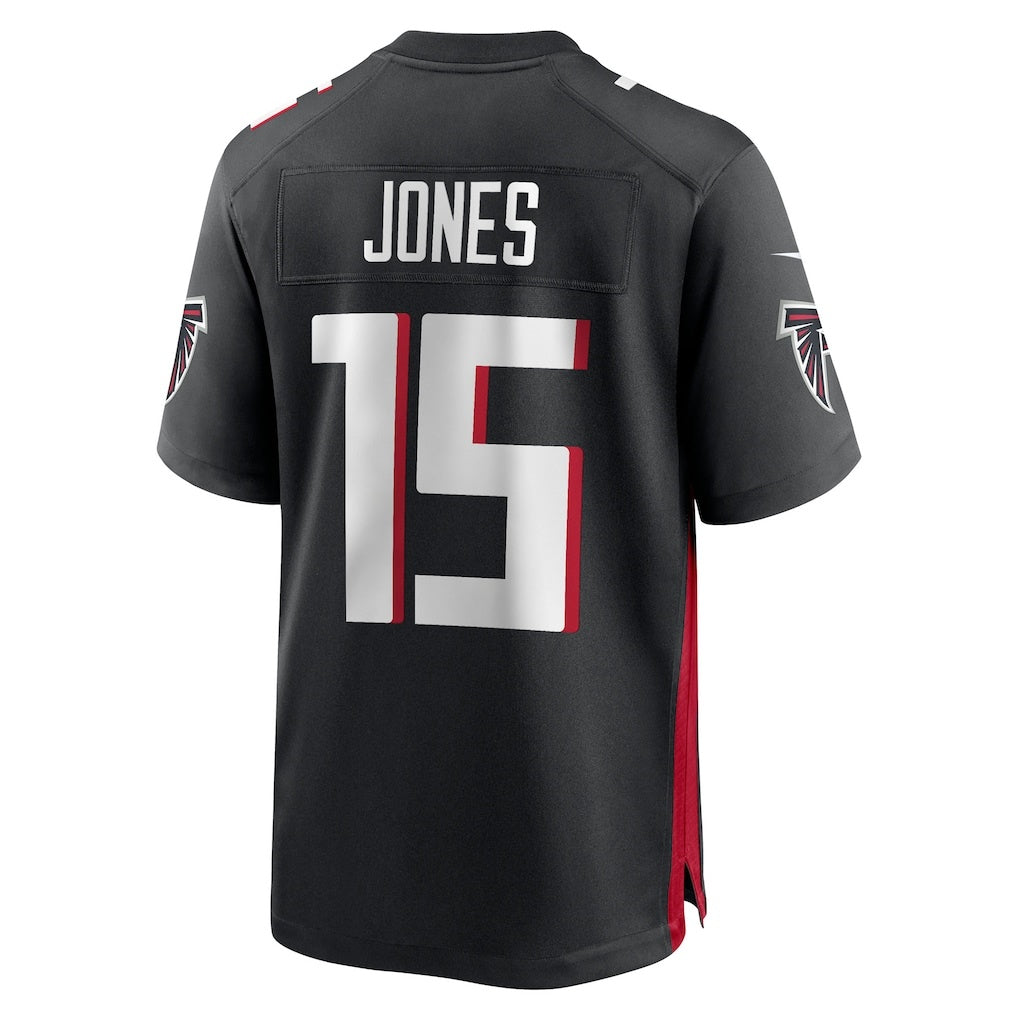A.Falcons #15 Emory Jones Black JEROMEN Team Game Jersey