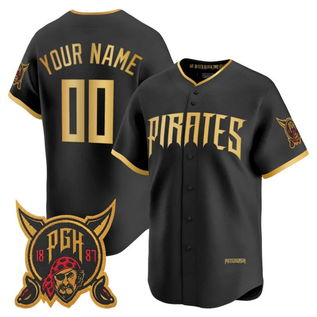 Custom Pittsburgh Pirates Black JEROMEN 2026 City Connect Stadium Stitched Jersey