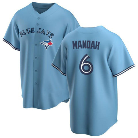 Toronto Blue Jays #6 Alek Manoah Light Blue JEROMEN Stitched Cool Base Jersey