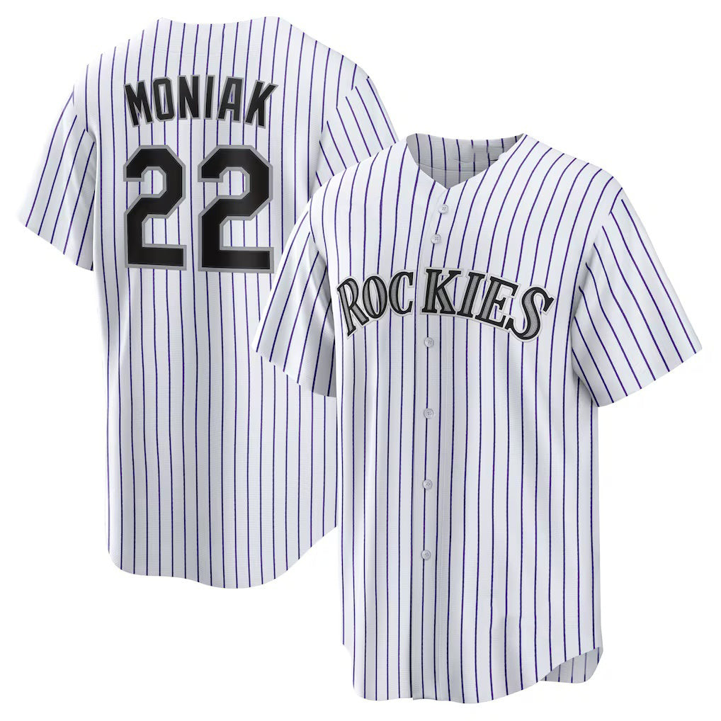 Colorado Rockies #22 Mickey Moniak White JEROMEN Home Replica Jersey