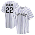 Colorado Rockies #22 Mickey Moniak White JEROMEN Home Replica Jersey