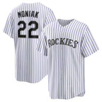 Colorado Rockies #22 Mickey Moniak White JEROMEN Home Replica Jersey