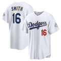 Los Angeles Dodgers #16 Will Smith White JEROMEN 2026 Gold Collection Stadium Jersey