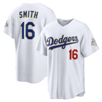 Los Angeles Dodgers #16 Will Smith White JEROMEN 2026 Gold Collection Stadium Jersey