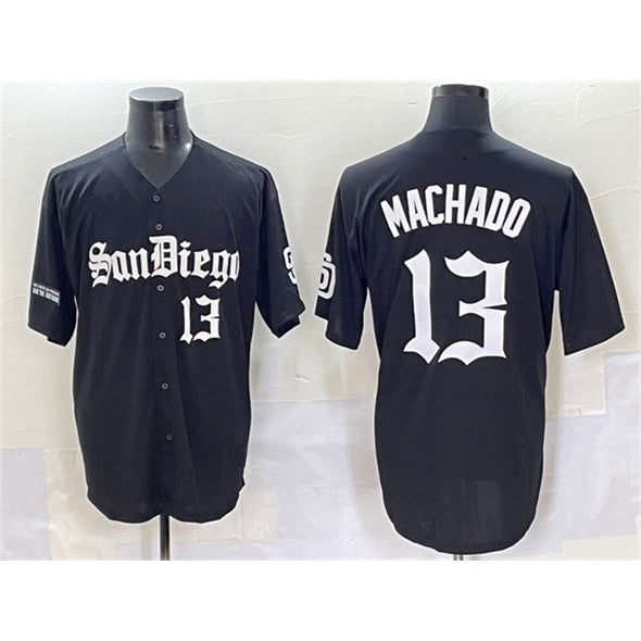 San Diego Padres #13 Manny Machado Black JEROMEN Gothic Edition Vapor Limited Stitched Jersey