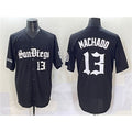 San Diego Padres #13 Manny Machado Black JEROMEN Gothic Edition Vapor Limited Stitched Jersey