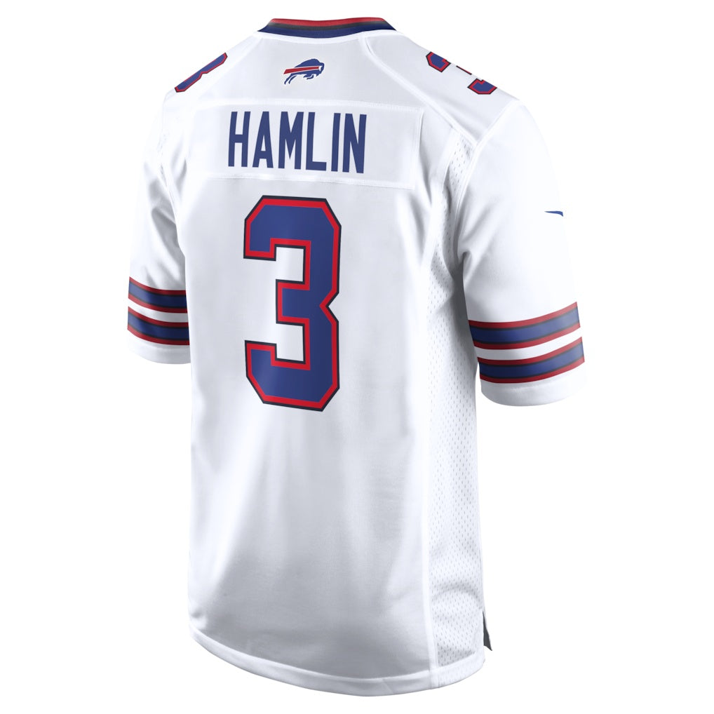 B.Bills #3 Damar Hamlin White JEROMEN Game Jersey