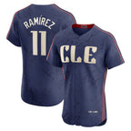 Cleveland Guardians #11 Jos¨¦ Ram¨ªrez Navy JEROMEN City Connect Elite Jersey
