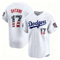 Los Angeles Dodgers #17 Shohei Ohtani White JEROMEN USA 250 Fourth of July Limited Stitched Jersey