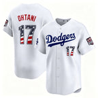 Los Angeles Dodgers #17 Shohei Ohtani White JEROMEN USA 250 Fourth of July Limited Stitched Jersey