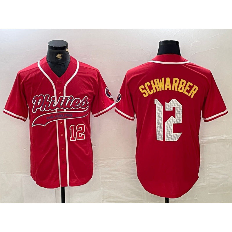 Philadelphia Phillies #12 Kyle Schwarber Red JEROMEN 2024 City Connect Limited Stitched Jerseys