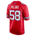 B.Bills #58 Matt Milano Red JEROMEN Alternate Game Jersey