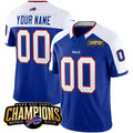Custom B.Bills Active Player Blue White JEROMEN 2023 F.U.S.E. AFC East Champions Ptach Stitched Jersey