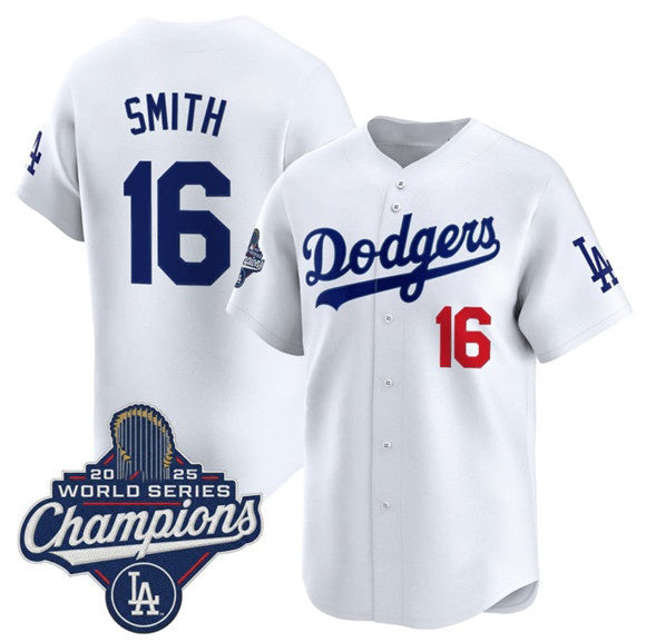 Los Angeles Dodgers #16 Will Smith White JEROMEN 2025 Champions Stitched Jersey
