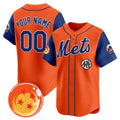 Custom New York Mets x Dragon Ball Royal Orange JEROMEN Vapor Premier Limited Jersey - All Stitched