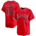Los Angeles Angels #18 Nolan Schanuel Red JEROMEN 2 Alternate Limited Stitched Jersey