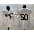 Los Angeles Dodgers #50 Mookie Betts White Gold JEROMEN Limited Stitched Jersey