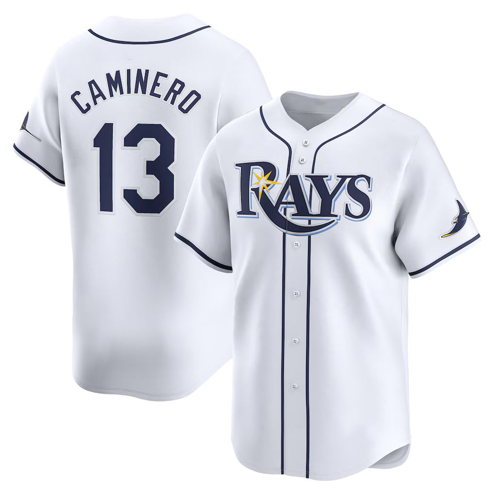 Tampa Bay Rays #13 Junior Caminero White JEROMEN Home Limited Player Jersey