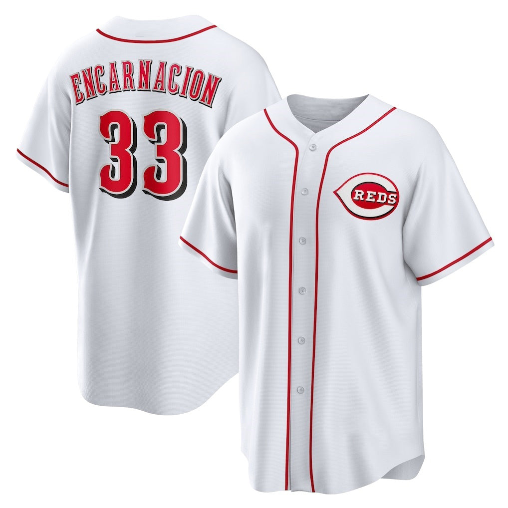 Cincinnati Reds #33 Christian Encarnacion-Strand White JEROMEN Home Replica Jersey