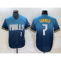 Philadelphia Phillies #7 Trea Turner Number Blue JEROMEN 2024 City Connect Limited Stitched Jersey 2