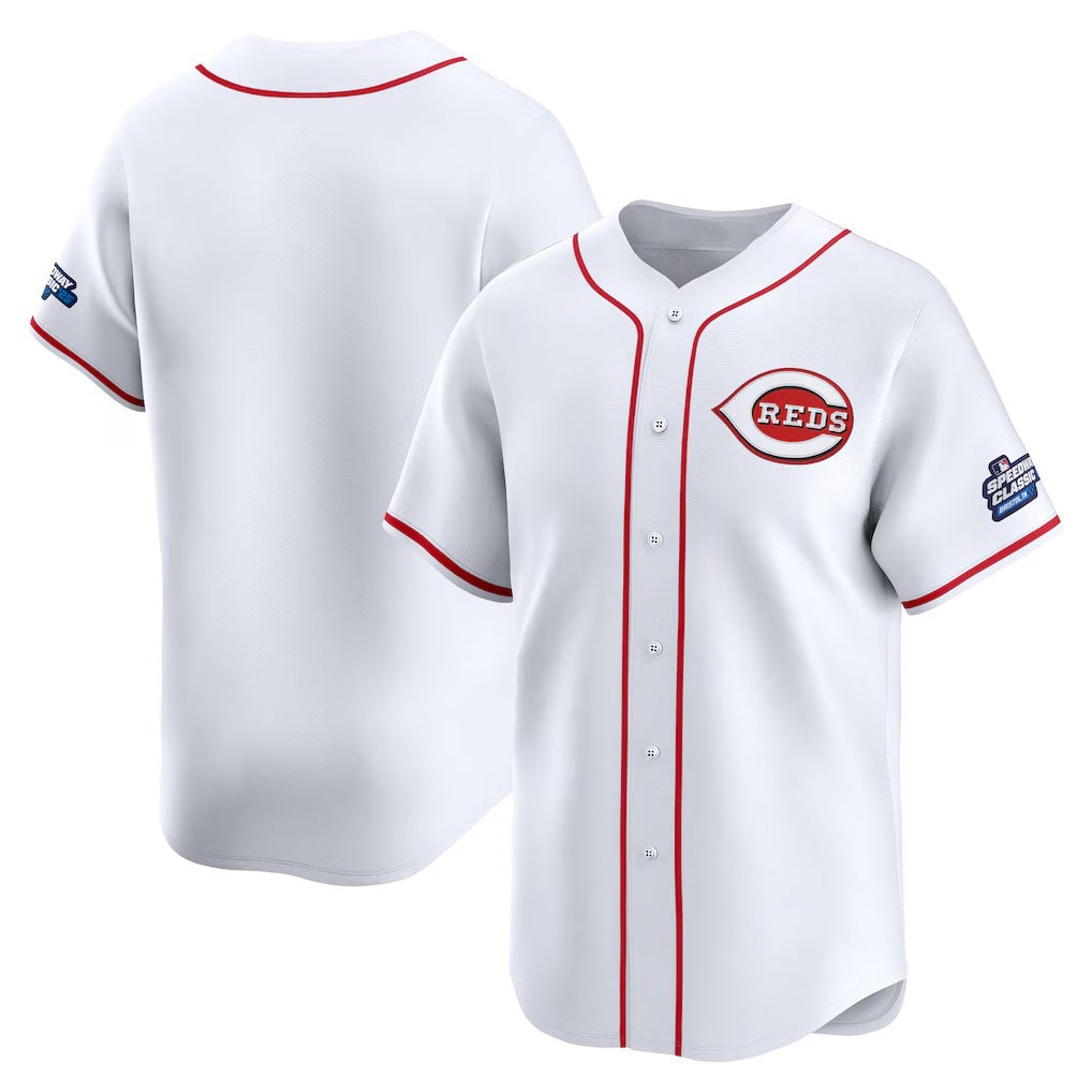 Cincinnati Reds White JEROMEN 2025 Speedway Classic Home Limited Jersey