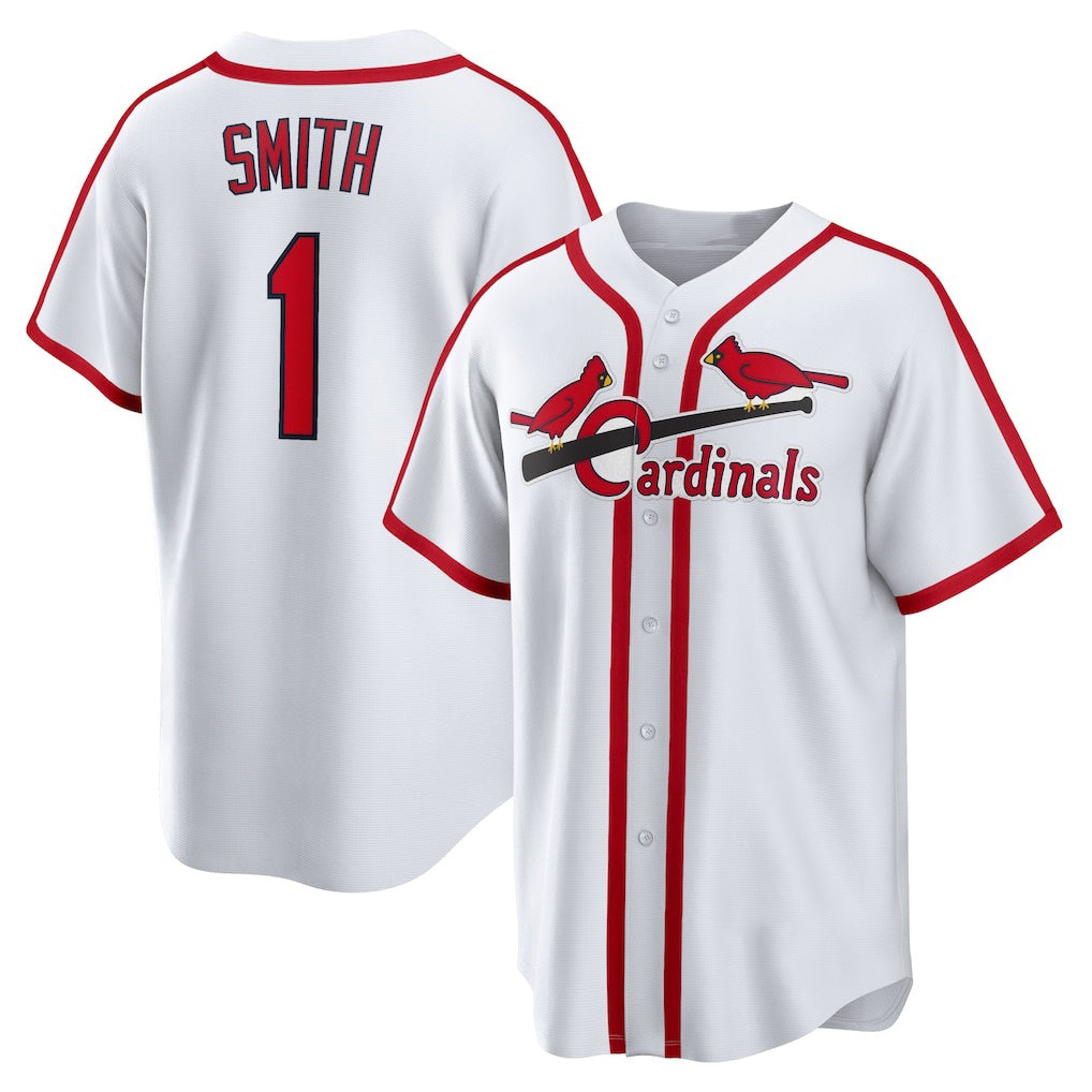 St. Louis Cardinals #1 Ozzie Smith White JEROMEN Home Cooperstown Collection Player Jersey