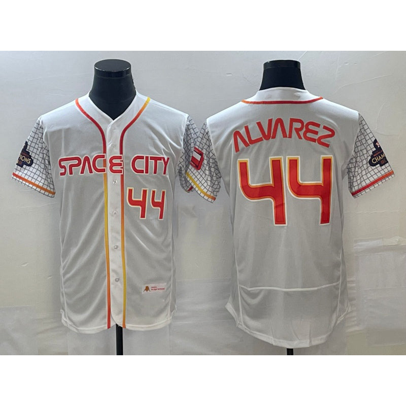 Houston Astros #44 Yordan Alvarez Number White JEROMEN 2023 City Connect Flex Base Stitched Jersey 2