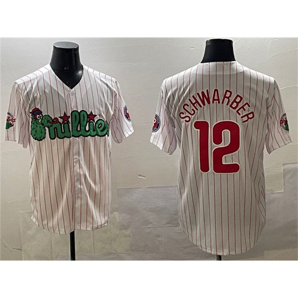 Philadelphia Phillies #12 Kyle Schwarber White JEROMEN Phanatic Cool Base Stitched Jersey