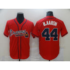 Atlanta Braves #44 Hank Aaron Red JEROMEN Game Jerseys