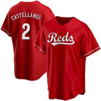 Cincinnati Reds #2 Nick Castellanos Red JEROMEN 2021 Replica Alternate Jersey