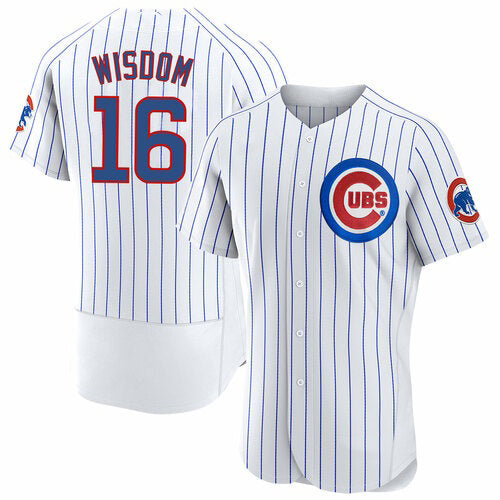 Chicago Cubs #16 Patrick Wisdom White JEROMEN Flex Base Stitched Jersey