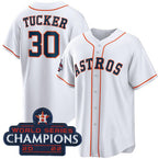 Houston Astros #30 Kyle Tucker White JEROMEN 2022 World Series Champions Home Stitched Jersey