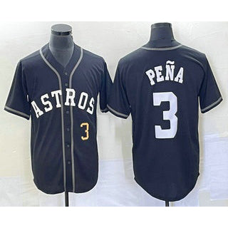 Houston Astros #3 Jeremy Pena Number Black JEROMEN Cool Base Stitched Jersey