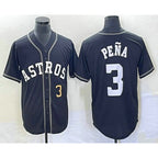 Houston Astros #3 Jeremy Pena Number Black JEROMEN Cool Base Stitched Jersey