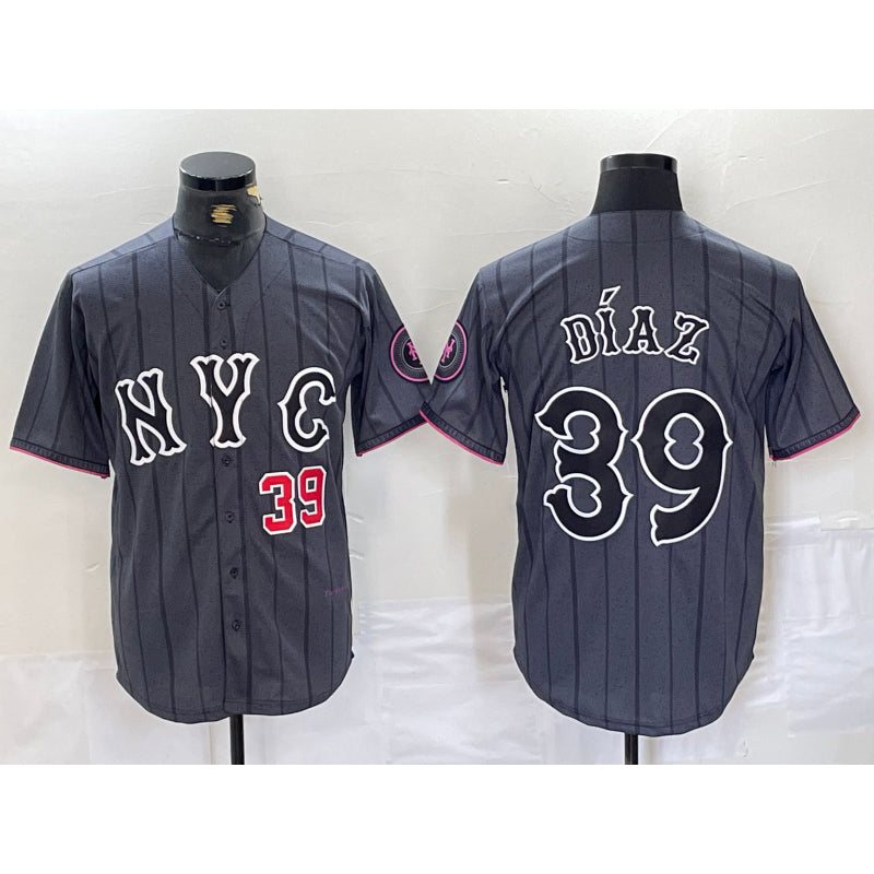 New York Mets #39 Edwin Diaz Gray JEROMEN 2024 City Connect Cool Base Jerseys