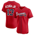 Atlanta Braves #13 JEROMENld Acu?a Jr. Red JEROMEN Alternate 2 Elite Jersey