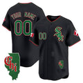 Custom Chicago White Sox Mexico Vapor Premier Limited Jersey ¨C Illinois Patch ¨C Black JEROMEN