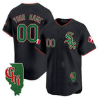 Custom Chicago White Sox Mexico Vapor Premier Limited Jersey ¨C Illinois Patch ¨C Black JEROMEN