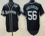 Seattle Mariners #56 Randy Arozarena 50th Black JEROMEN Out Style Vapor Premier Limited Jersey