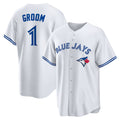 Toronto Blue Jays #1 Groom White JEROMEN Home Replica Jersey