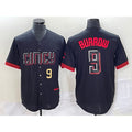Cincinnati Reds #9 Joe Burrow Number Black JEROMEN 2023 City Connect Cool Base Stitched Jersey 2