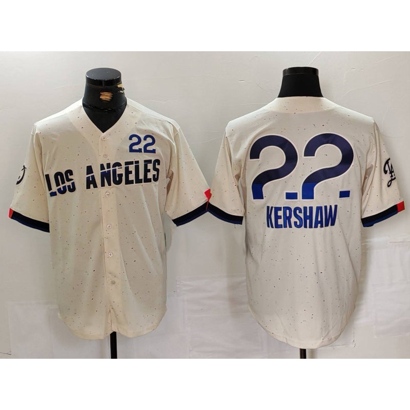 Los Angeles Dodgers #22 Clayton Kershaw Cream JEROMEN 2024 City Connect Limited Jersey